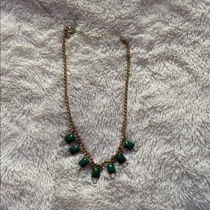 gold and green necklace